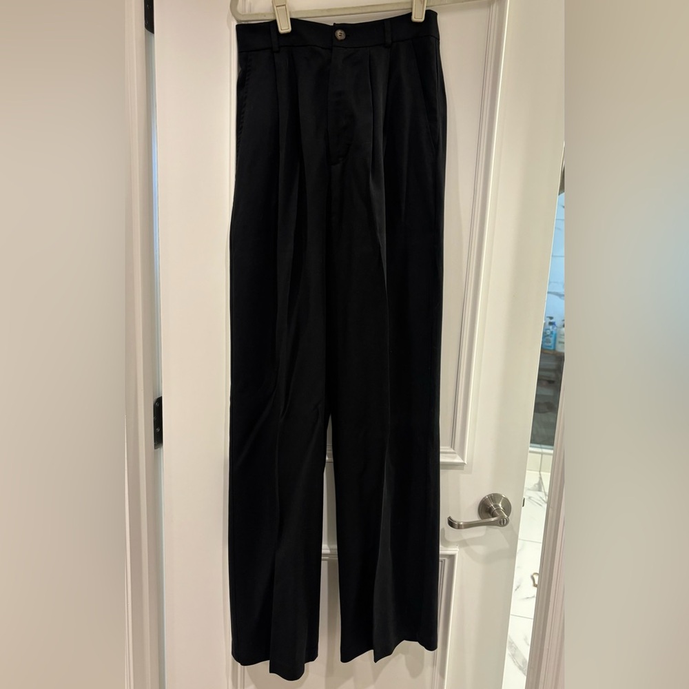 Reformation Black High-Waist Wide-Leg Trousers - Picture 3 of 4